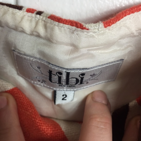 Tibi vintage orange brown strapless pattern dress - Picture 2 of 7